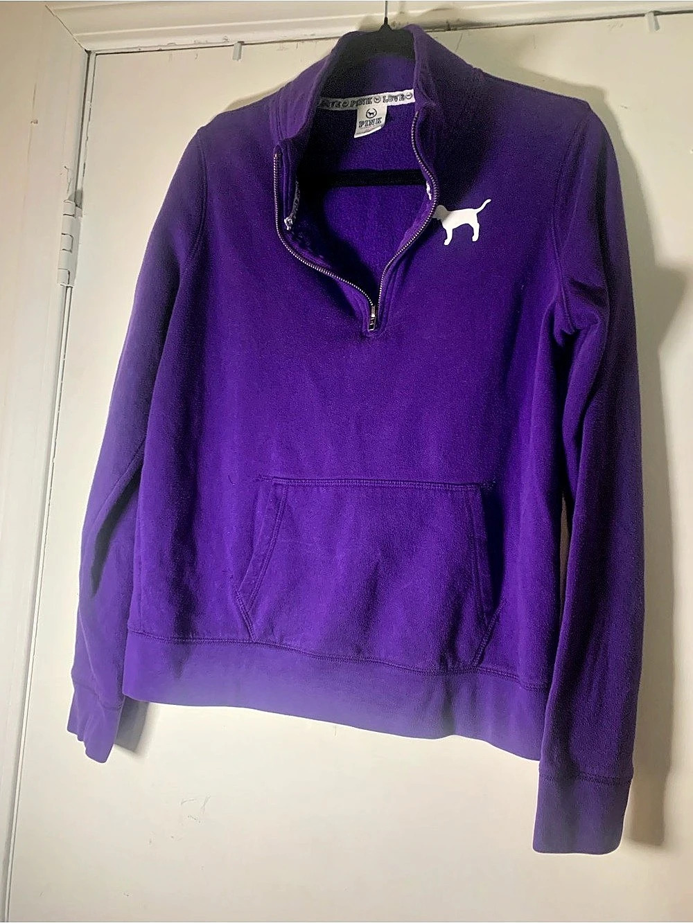 PINK Purple Half-Zip Hoodie Like New
